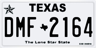 TX license plate DMF2164