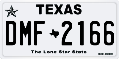 TX license plate DMF2166