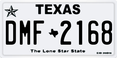TX license plate DMF2168
