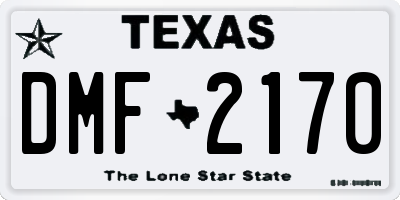 TX license plate DMF2170