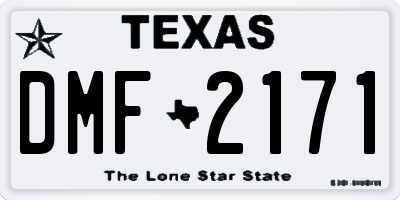 TX license plate DMF2171