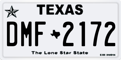TX license plate DMF2172