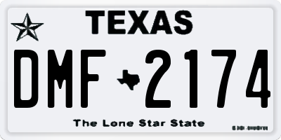 TX license plate DMF2174