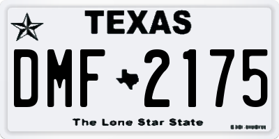 TX license plate DMF2175