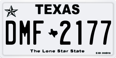 TX license plate DMF2177