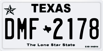 TX license plate DMF2178