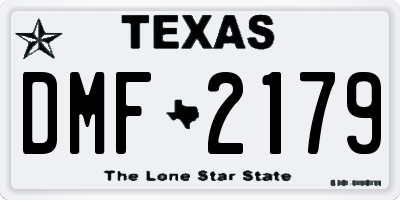 TX license plate DMF2179