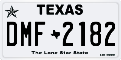 TX license plate DMF2182