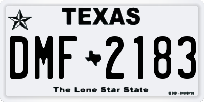 TX license plate DMF2183