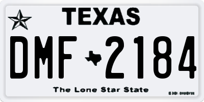 TX license plate DMF2184