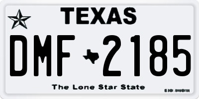 TX license plate DMF2185
