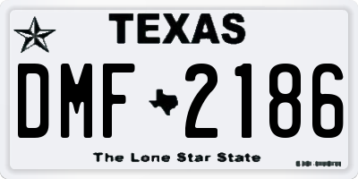 TX license plate DMF2186