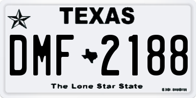TX license plate DMF2188