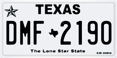 TX license plate DMF2190