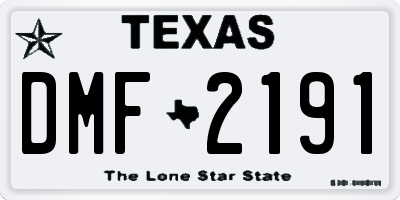 TX license plate DMF2191