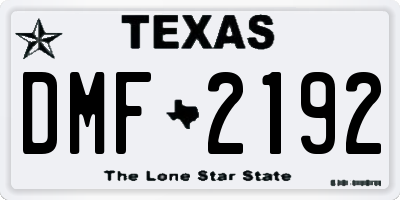 TX license plate DMF2192