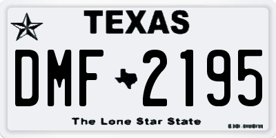 TX license plate DMF2195