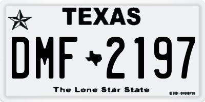 TX license plate DMF2197