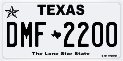 TX license plate DMF2200