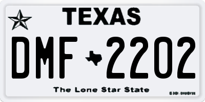 TX license plate DMF2202