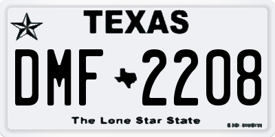 TX license plate DMF2208