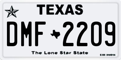 TX license plate DMF2209
