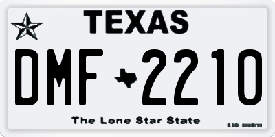 TX license plate DMF2210