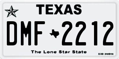 TX license plate DMF2212