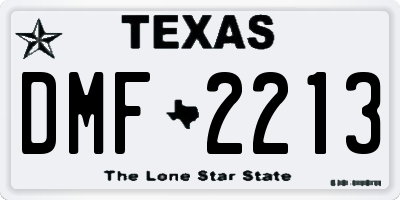 TX license plate DMF2213