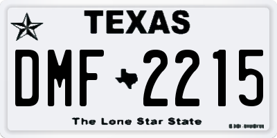 TX license plate DMF2215