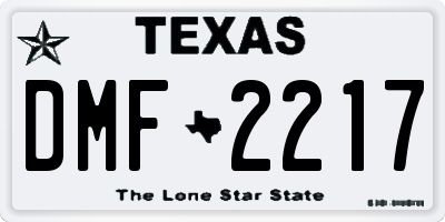 TX license plate DMF2217