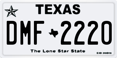 TX license plate DMF2220