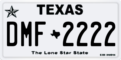 TX license plate DMF2222
