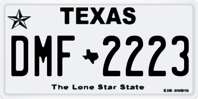 TX license plate DMF2223