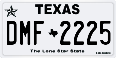 TX license plate DMF2225