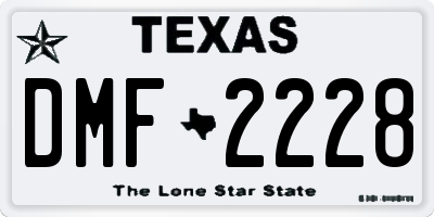 TX license plate DMF2228