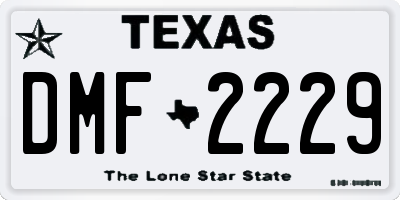 TX license plate DMF2229