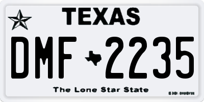 TX license plate DMF2235