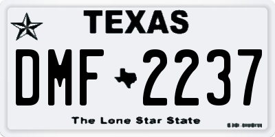 TX license plate DMF2237