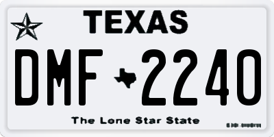TX license plate DMF2240