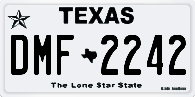 TX license plate DMF2242