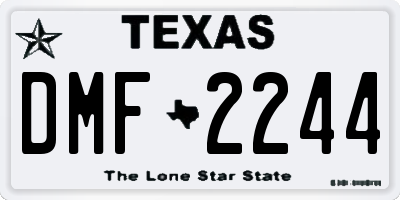 TX license plate DMF2244