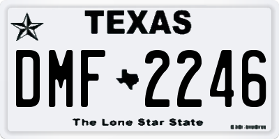 TX license plate DMF2246