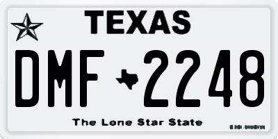 TX license plate DMF2248
