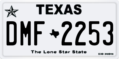 TX license plate DMF2253