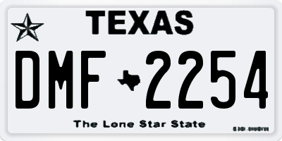 TX license plate DMF2254