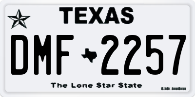 TX license plate DMF2257