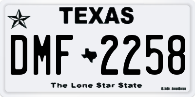 TX license plate DMF2258