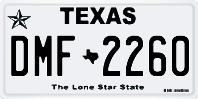 TX license plate DMF2260