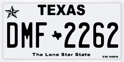 TX license plate DMF2262